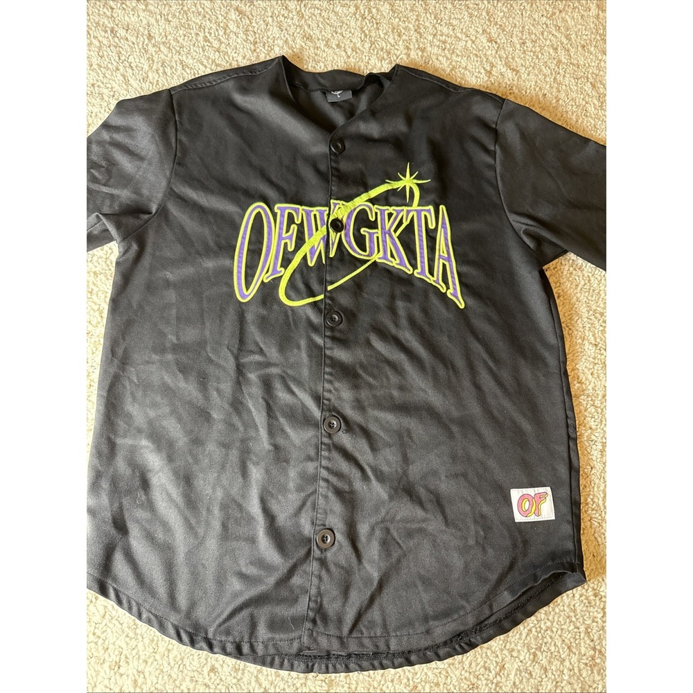 Odd Future Men's Black Baseball Style Jersey‎ Street Wear OFWGKTA Men's Large